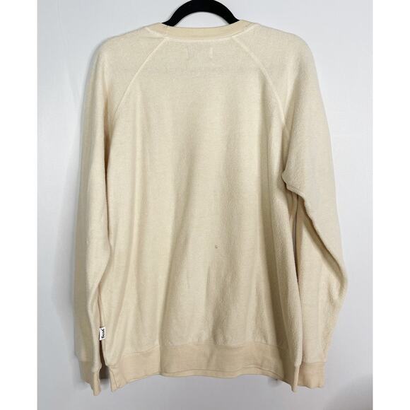 Feat Clothing Mens Medium Oatmilk Cream BlanketBlend Crew Neck Sweatshirt Cotton - Picture 2 of 10